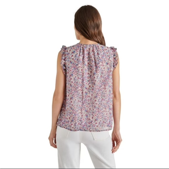 BB Dakota Steve Madden Floral Ruffle flutter Sleeve Top Size Large - Picture 3 of 12